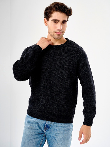 Sweater De Hombre Grueso Pullover Cuello Redondo