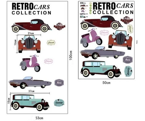 Vinilos Decorativos Pared Autos Moto Clásicos Vintage Jm8350