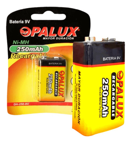 Batería Pila Recargable 9v 250mah De Ni - Mh Opalux