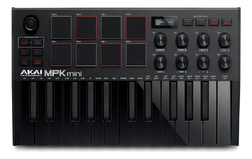 Controlador Midi Akai Mpk3 Mini Gen 3 Mk3 Black 25 teclas