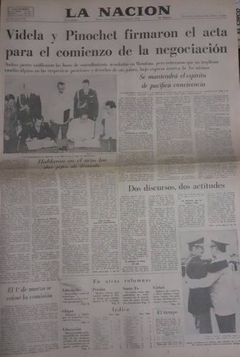 La Nacion 21/2/1978 Completo,videla Pinochet , Detalle (Usado)