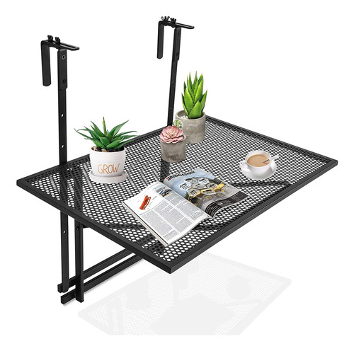 Mesa Colgante Plegable Para Balcon Multiples Usos- Negro