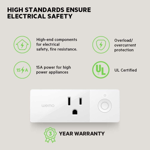 Wemo - Mini Enchufe Inteligente, Mini Conector Inteligente,