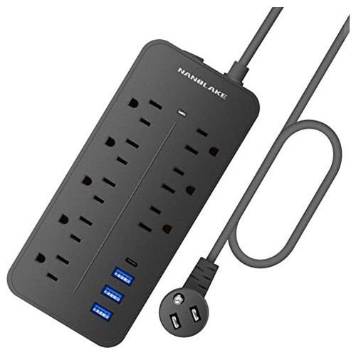 Power Strip Surge Protector(1700j),8 Outlets, 3 Usb 1 Type C