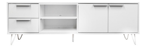 Mobi Mesa Para Televisión Madera Selenita Blanco Largo 167cm