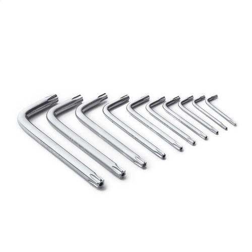 Imagen 3 de 10 de Juego De Llaves Torx En L 10pzs T8 T50 Bremen 6906