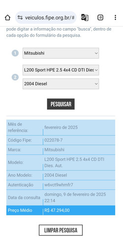 Mitsubishi L200 2.5 Sport Hpe Cab. Dupla 4x4 Aut. 4p