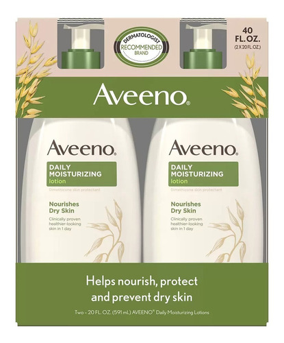 Aveeno Crema Corporal 2 Piezas 591 Ml C/u. Tamaño Grande Tipo De Envase Bote Fragancia Libre De Fragancia