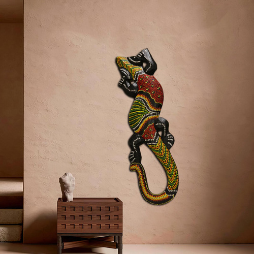 Escultura De Lagarto Gecko Suspensão De Parede Para 30 Cm