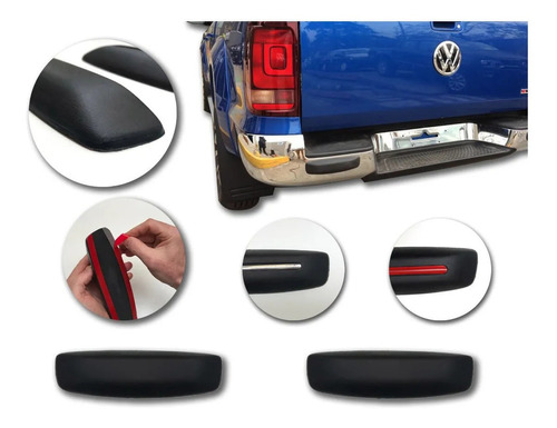 Amarok 2022 Gomas Paragolpe Trasero Negro Cromo O Rojo X 2u.