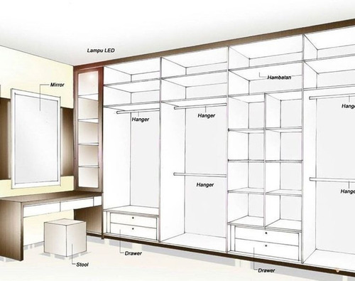 Closet Planejado + Plano De Corte + Imagem Realista