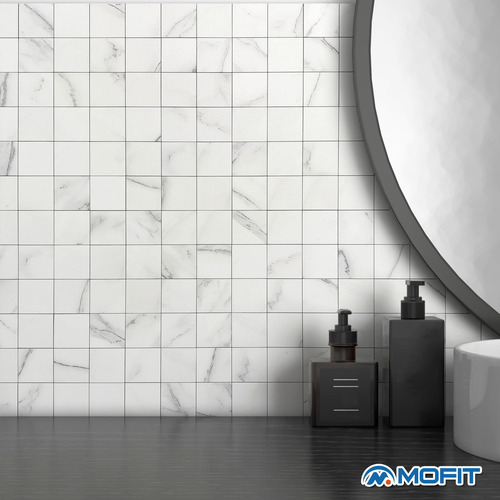 Azulejos De Pared Autoadhesivos Mármol Blanco 5 Mmg