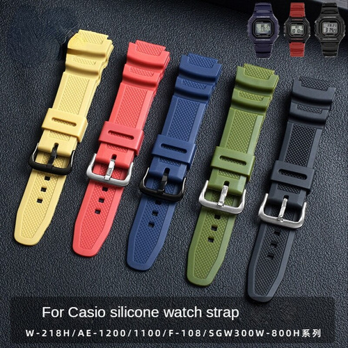 Za Correa De Reloj De Silicona Para Casio W-218h F-108