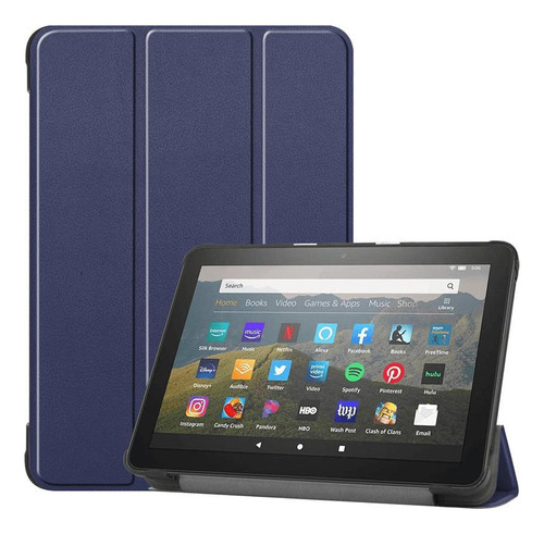 Capa Case Smartcover Couro Magnético Tablet Amazon Fire Hd 8