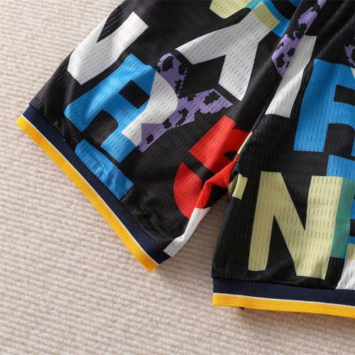 Conjunto Verano Niños 1-6a Con Diseño De Malla Transpirable Negro 3-4 Años