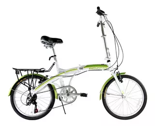 Bicicleta Plegable Vancouver R20 7v Blanco Verde Benotto