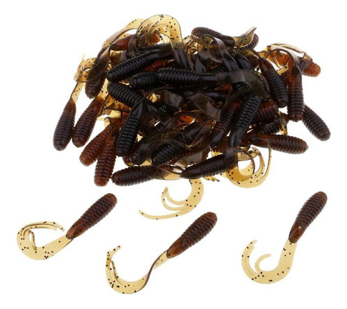 50 Unids Señuelo Cola Rizado Shad Cebo Carnada Grum Jig