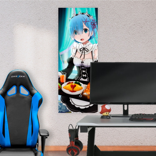 Cuadro Grande 30x80 Cm Re Zero Rem Mucama Animeras