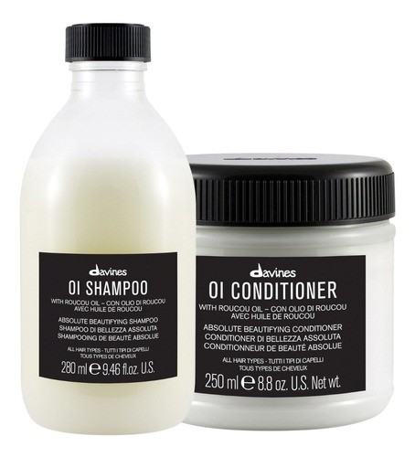 Kit Hidratante Shampoo Y Acondicionador Davines Oi 250 Ml