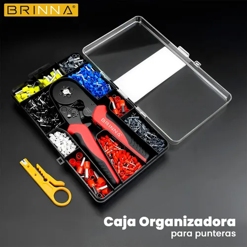 Kit Pinza Crimpeadora Brinna + 1200 Terminales Tiff Tubular