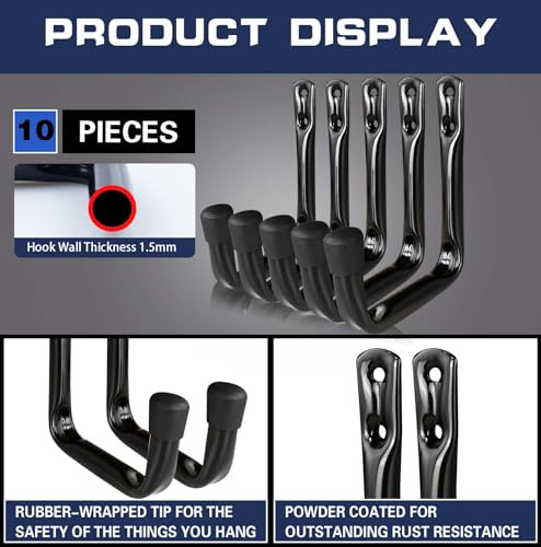 Dreecy 10 Pack Ganchos De Almacenamiento En Garaje Tipo J,