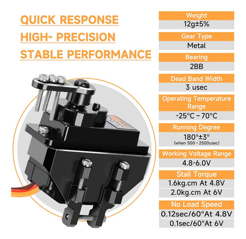 Servo Servomotor Digital De 0.42 Oz Servo Rc Servo Metal Gea