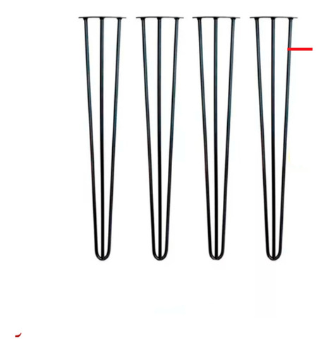 4 Patas Hairpin Reforzadas Hierro Forjado Mesa Comedor 74cm