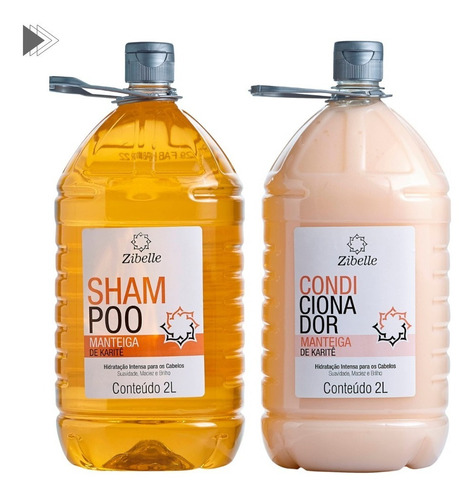 Kit Shampoo + Condi Manteiga De KaritĂȘ Limpeza E Maciez 2l
