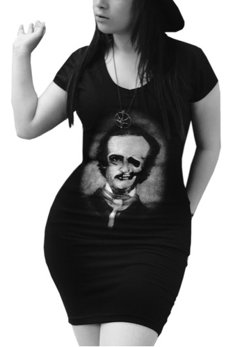 Vestido Poe Terror - Manga Corta, Rock, Goth, Punk, Metal