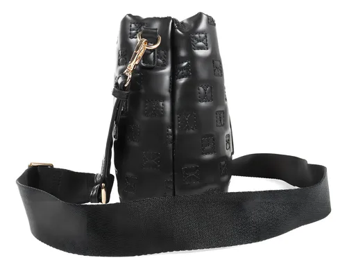 Bolsa Crossbody Cloe Para Mujer Diseño Bordado Con Asa Color Negro