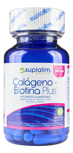 Colageno+biotina Plus. 60 Cap. Suplalim