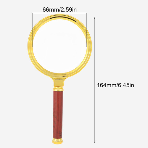 Lupa Portátil Magnifier 10x Con Mango De Madera Desmontable