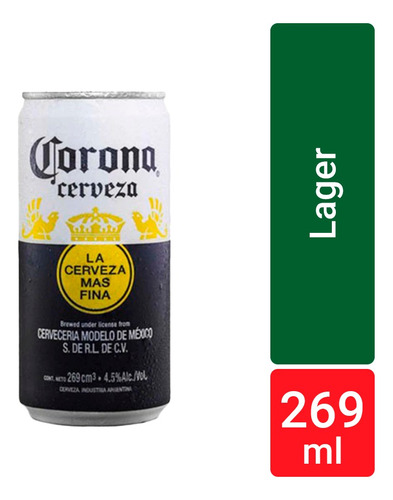 Cerveza Corona Lata 259ml X 6 Unidades - Berlin Bebidas
