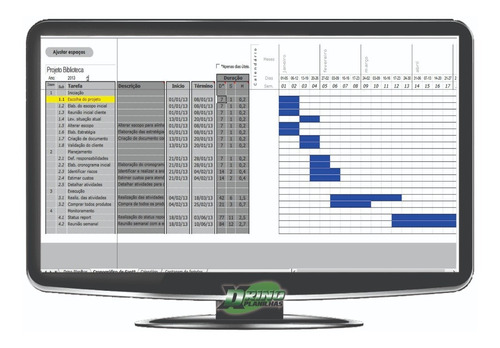 Planilha Gráfico De Gantt - Cronograma De Projetos