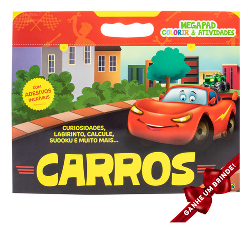 Livro Megapad - Colorir & Atividades: Carros Sbn Crianças