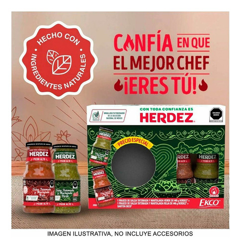 Salsa Roja y Salsa Verde T&M 440G Herdez + Sarten