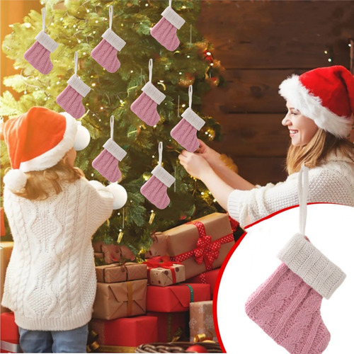 12 Piezas De Medias Navideñas Colgantes, Decoraciones Navide