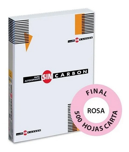 Papel Autocopia Final Rosa Carta - Paquete 500 Hojas Color R Rosa Claro