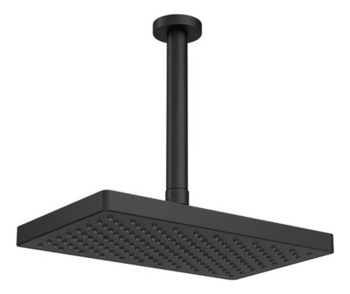 Chuveiro De Teto Retangular Com Tubo Flex Max Black Matte