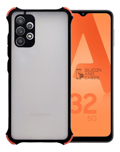 Carcasa Para Samsung A52 Borde Negro Antigolpe Protec Camara