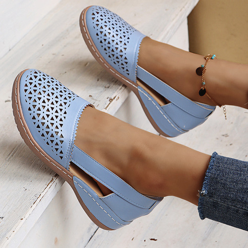 Zapatos De Cuero Cómodos E Informales For Mujer, Talla Gran