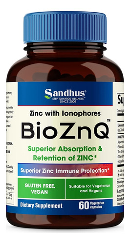 Suplemento Zinc + Quercetina 60 Cá - Unidad a $3415