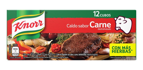 Caldo Knorr Sabor Carne Deshidratado X 12 Cubos Nuevo!
