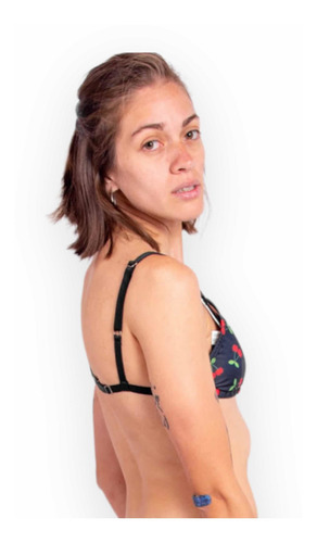 Corpiño Bikini Triangulo Con Relleno Cherry Regulable Env