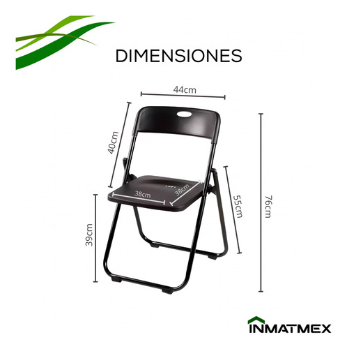 Silla Playera Portatil Plegable 6 Piezas Color Negro