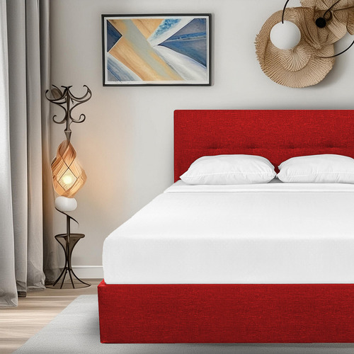 Cabecera Colgable Cama Queen Size Diseño Moderno Resistente Color Rojo