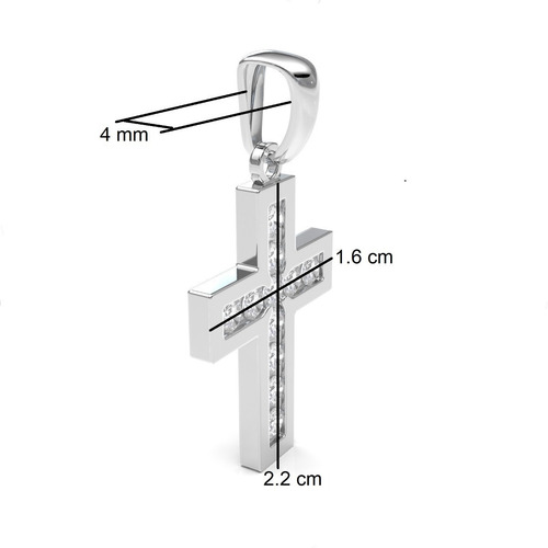 Imagen 3 de 10 de Dije Cruz De Plata 925 Circonia Mujer Hombre Agálea Joyería