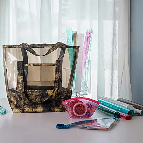 Vinilo Glitter Transparente Compatible Con Tote Bags Y Carte