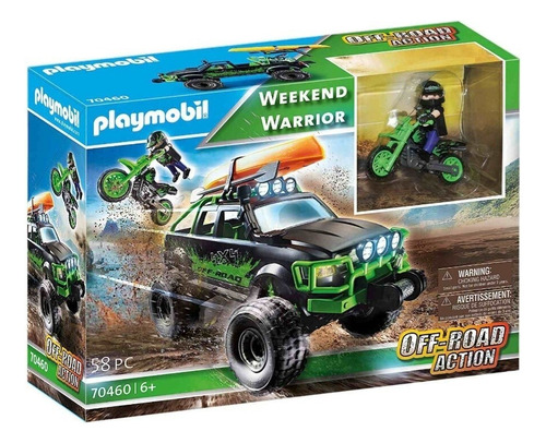 Playmobil Camioneta Todo Terreno 4x4 Moto Canoa 58pcs 70460 Camioneta Todo Terreno