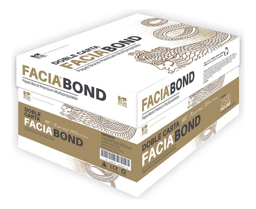 Caja De Hojas Blancas Tamaño Doble Carta Facia Bond 2500 Hjs